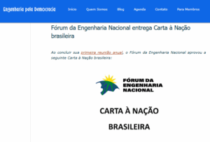 Fórum da Engenharia Nacional entrega Carta à Nação brasileira